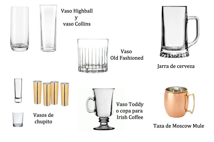 VASOS PARA COCTELES Y BEBIDAS ESPECIALES